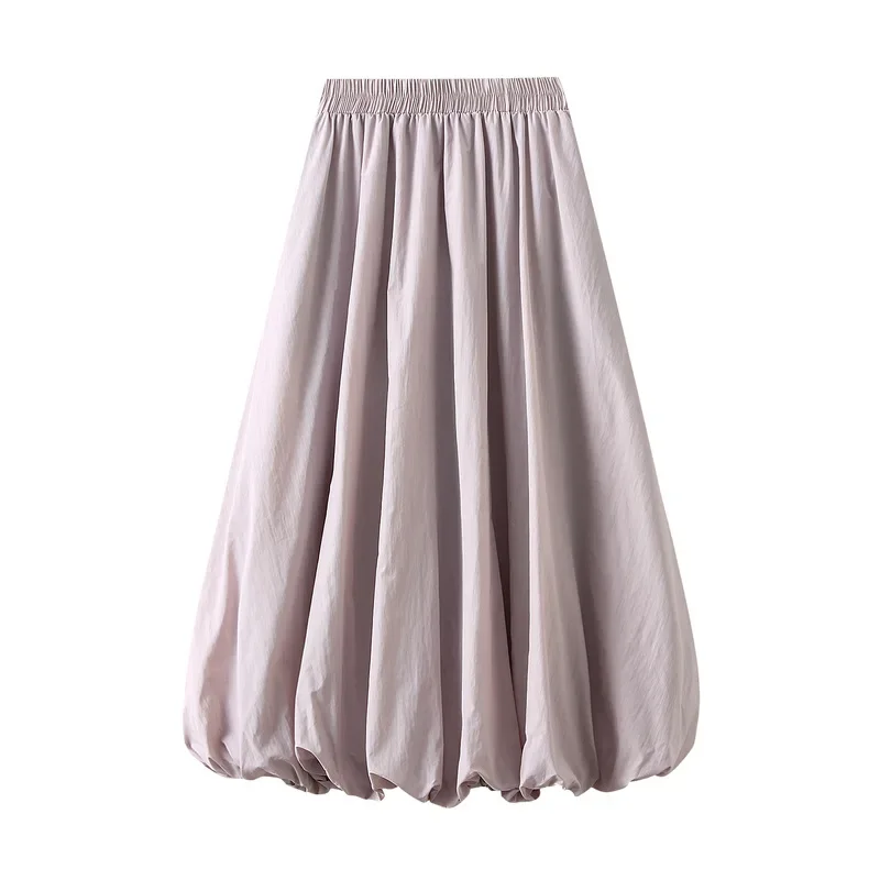 Jupes longues ballon pour femmes, Style de rue, couleur unie, taille haute élastique, fluide, ample, Cargo, vêtements esthétiques Grunge pour femmes