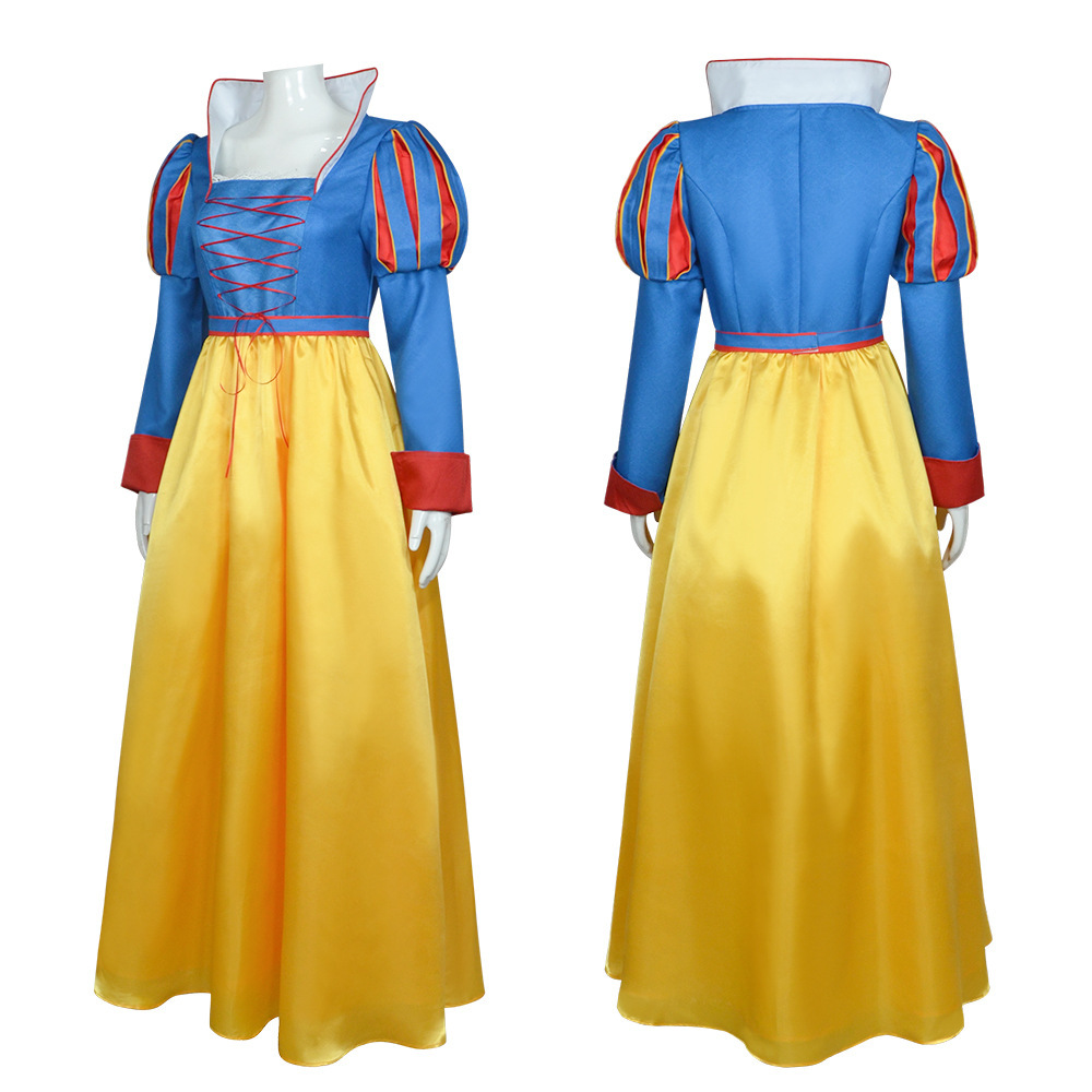 Costume de Cosplay Evil Queen Mère-épouse Blanche pour Femme, Robe Longue Noire, Couronne et Collier, Tenue d'Halloween, Déguisement de Spectacle