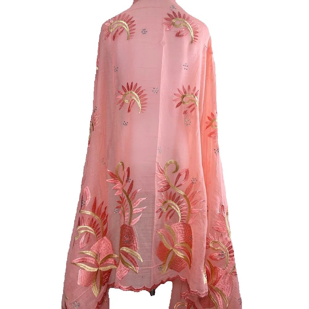 Vente 2025 nouveau dubaï Islam brodé châle doux laine Jersey Hijab pour les femmes musulmanes Style Long nouveau filet africain pour le printemps été