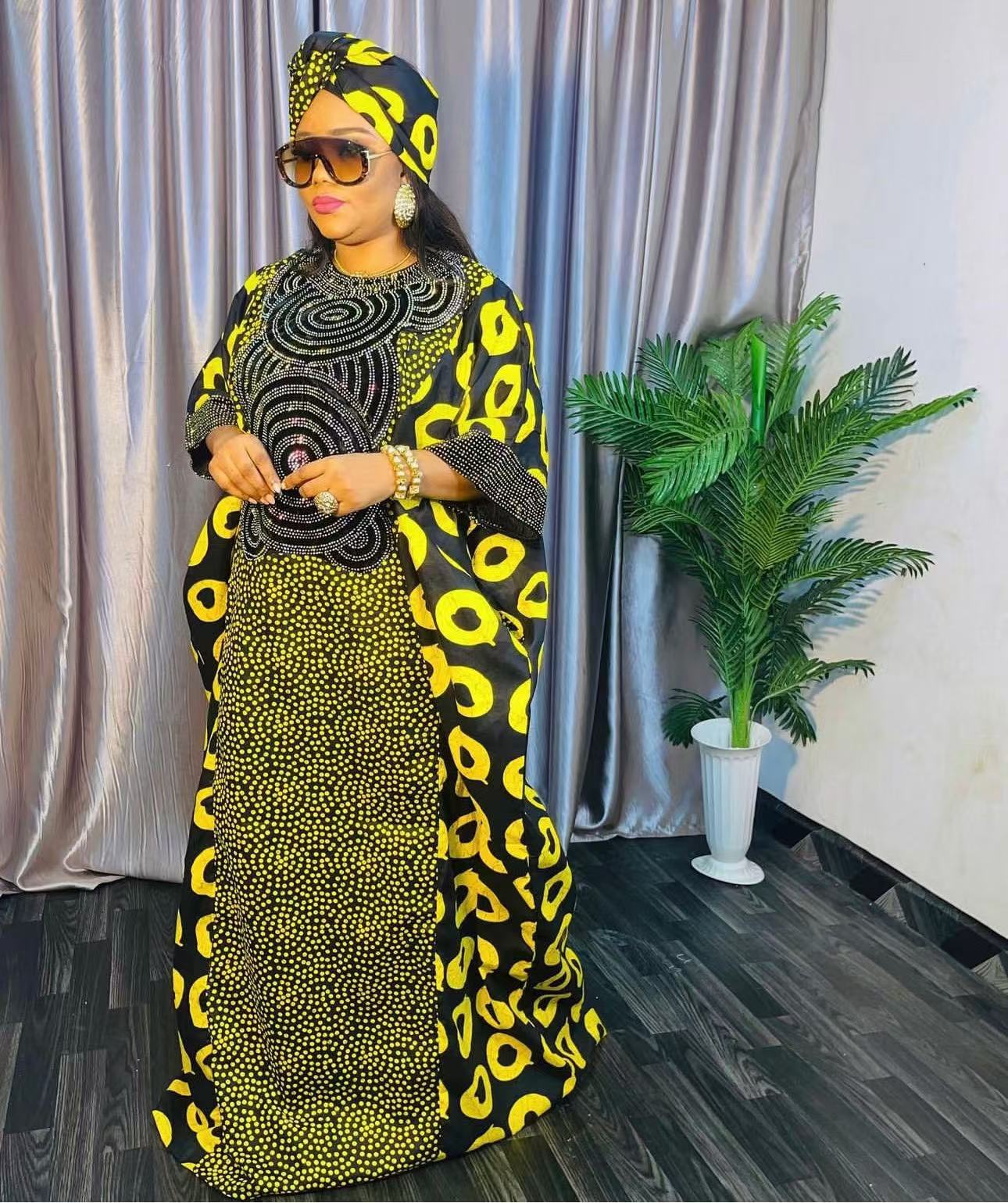 Nouvelles arrivées : Robe longue d'été ample pour femme, imprimée, à manches courtes, style Abaya africain