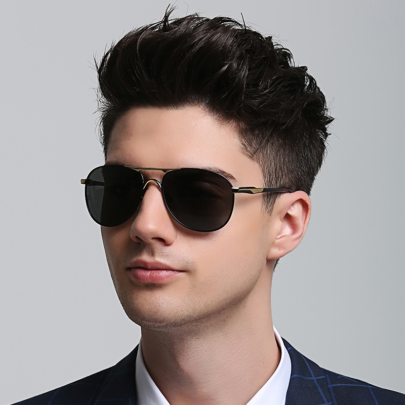 Lunettes de soleil polarisées pour hommes et femmes, pilote de conduite, Vintage, marque de styliste, noires, UV400