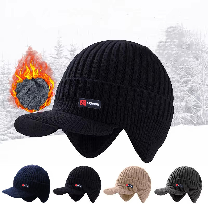 Bonnet de Protection des oreilles chaud d'hiver avec polaire en peluche, bonnet de mort polyvalent et extensible décontracté, adapté à l'escalade et au cyclisme en plein air
