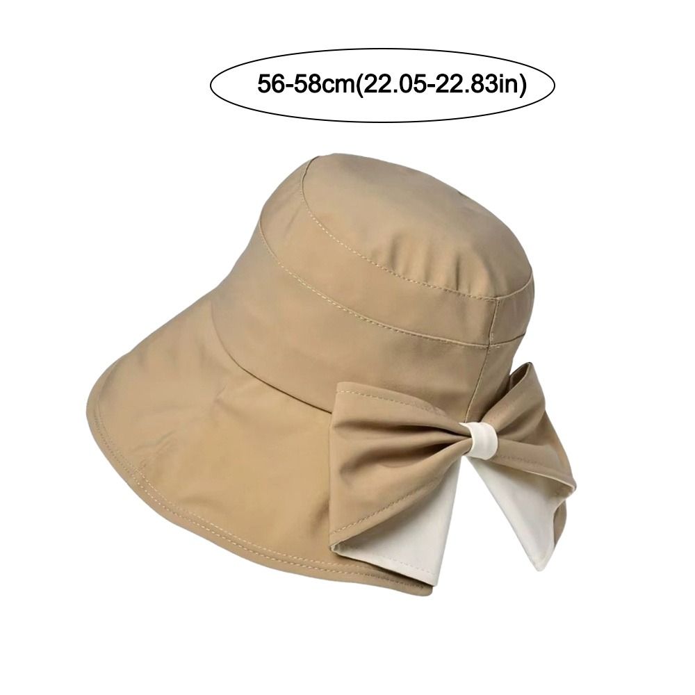 Nouveaux chapeaux seau à nœud papillon 360 °   Chapeau de protection solaire à large bord, respirant, bloquant les UV, pour femmes