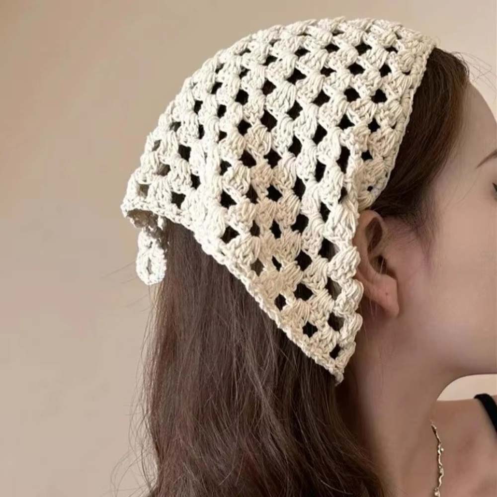 Écharpes triangulaires en tricot à fleurs pour le printemps et l'été, bandeaux élégants en tricot pour filles, accessoires de mode