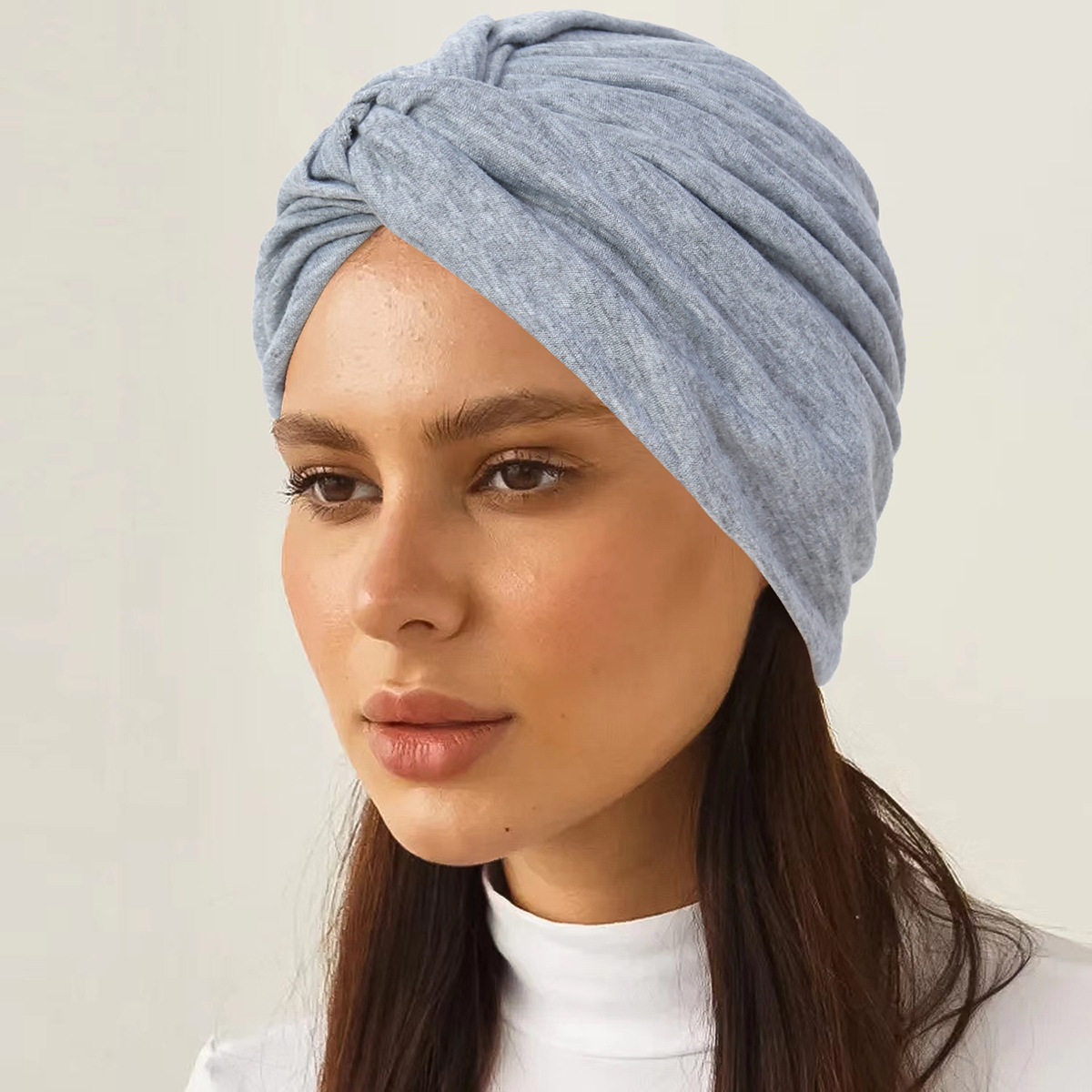 Nouveau Bonnet Hijab Musulman Extensible Doux 2026 Couleur Unie pour Femme – Coiffe Tendance et Soin des Cheveux – Turban