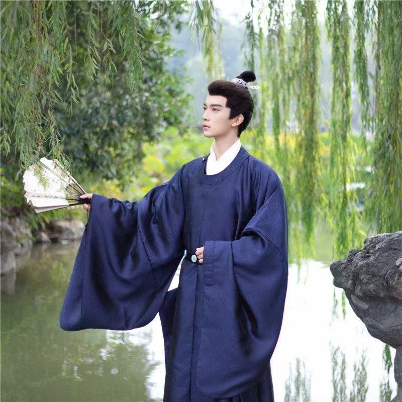Hanfu – Robe Hanfu originale pour hommes et femmes, col rond de la dynastie Ming, motif ancien foncé, Costume Royal, Costume de scène Cosplay pour événement d'halloween