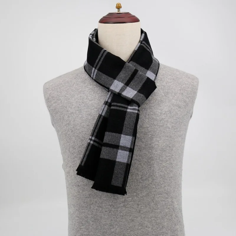 Marque de luxe hiver Plaid cachemire écharpe pour hommes chaud cou écharpes hommes d'affaires foulards longs hommes Pashmina châle