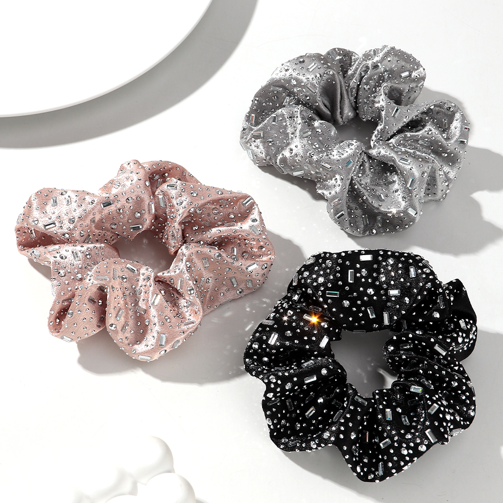 Mode luxe strass cheveux cravate larges bandeaux pour femmes élégant brillant élastique grande tête corde dame cheveux accessoires cadeaux