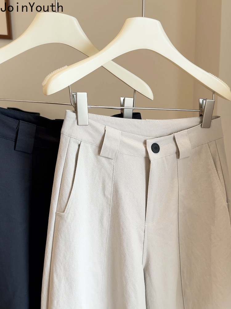 2025 nouveaux bas Pantalon à jambes larges pour femmes Pantalon Femme haute Wiast Pantalon décontracté ample Vintage coréen pantalons De Mujer