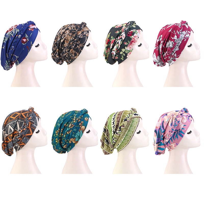 Nouveau bandeau africain Turban casquette impression torsions tresse tête casquette turban africain et calotte