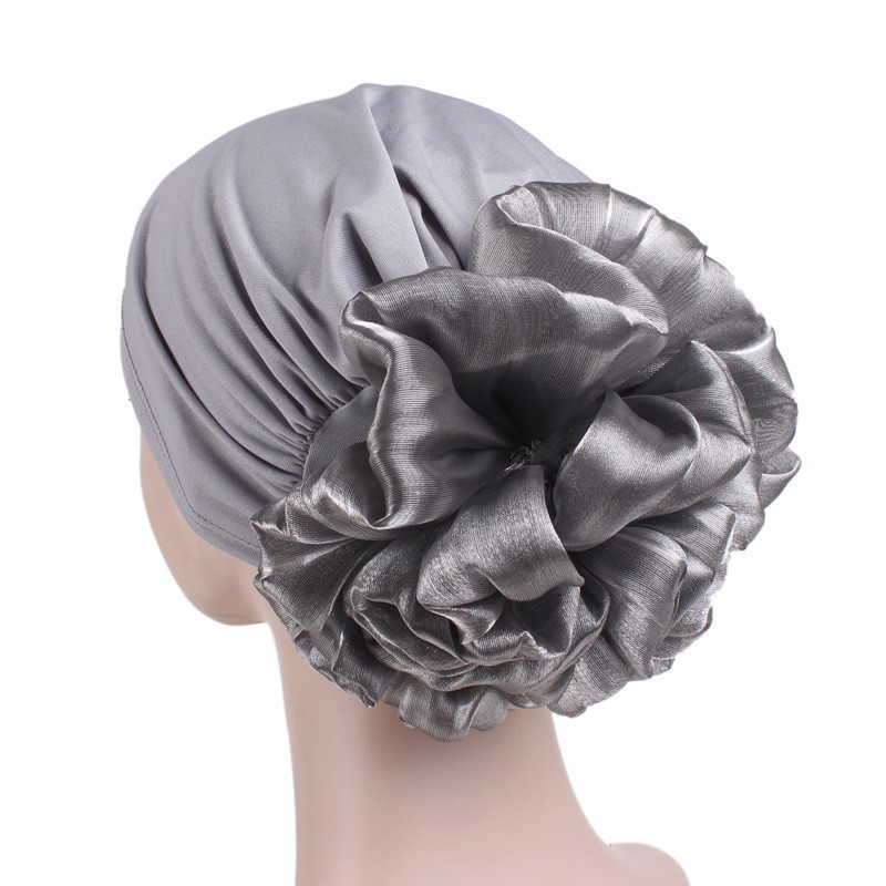 Scrunchie volumisant pour hijab à grande fleur, sous-hijab musulman, bonnet islamique sous-voile