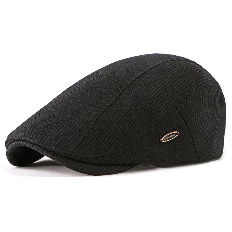 Béret rétro chapeaux pour homme automne hiver tricot laine hommes plat Ivy casquettes chaud couleur unie conduite gavroche chapeau femmes casquette