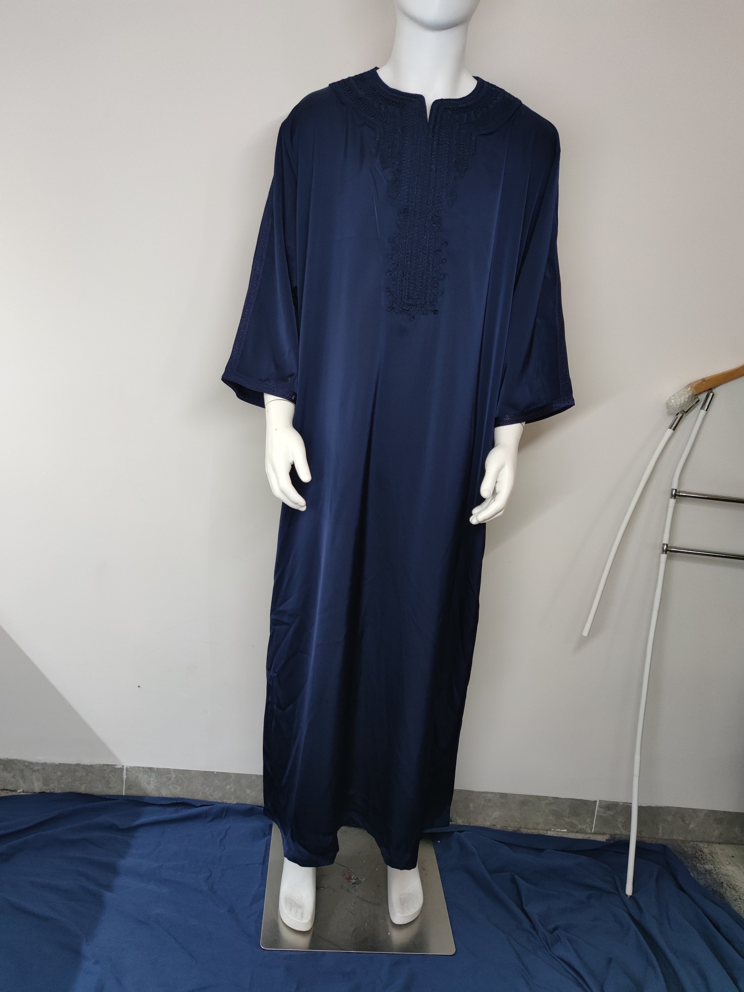 Gandoura-Robe traditionnelle brodée pour homme, vêtement musulman marocain, pour le Ramadan, abaya, 2024