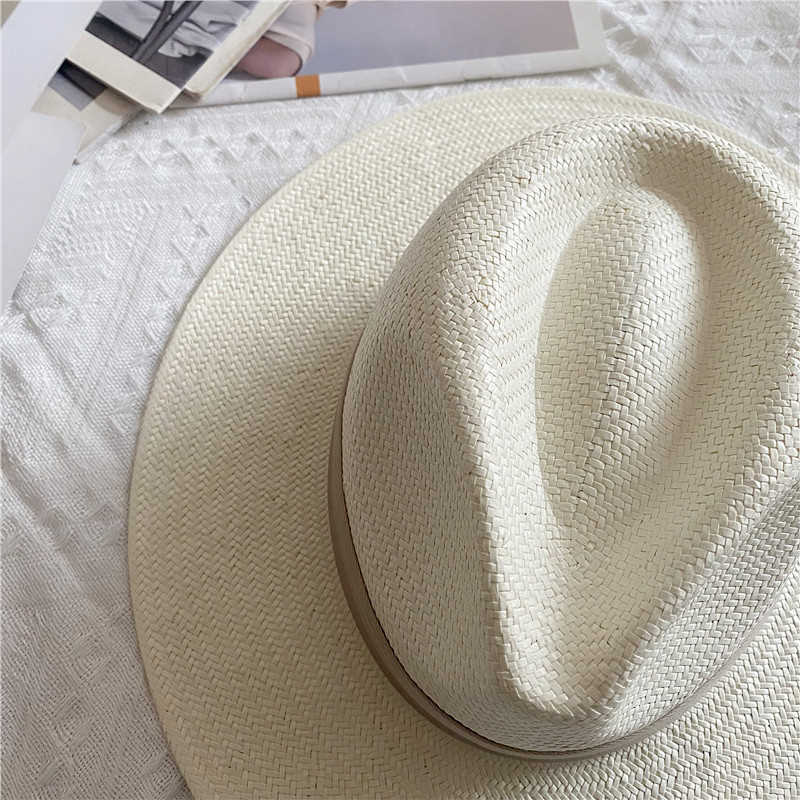 Chapeau Panama pour hommes Simple unisexe cinq points paille été voyage vacances chapeau de soleil chapeau rétro gorras para hombres