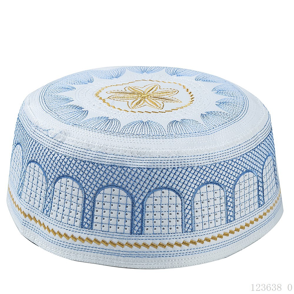 Coton broderie hommes musulmans casquettes de prière loisirs arabie saoudite chapeau islamique hommes foulard Topkippot Turban Islam casquette juive