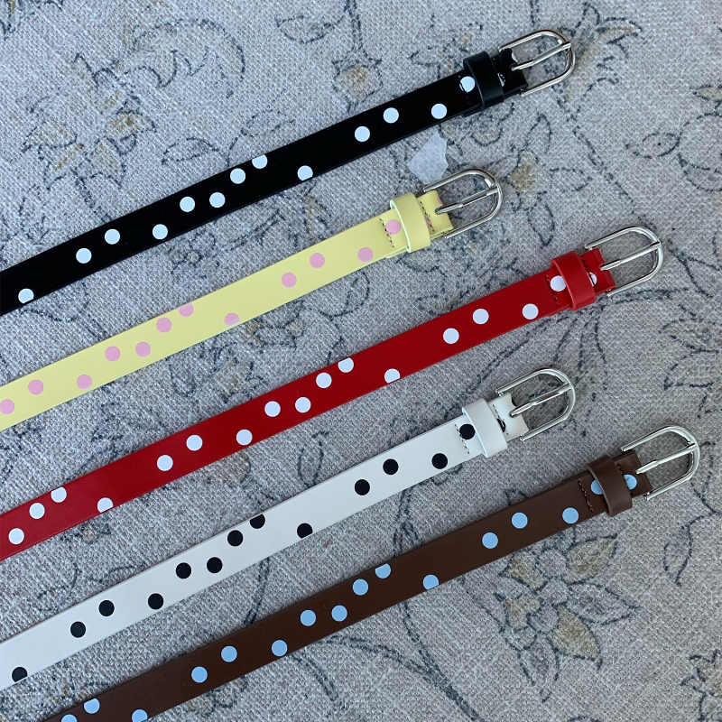 Ceinture colorée contrastante rétro à pois, tendance Y2K, style coréen, pour jeans et jupes, accessoires de shopping, ceinture pour femme