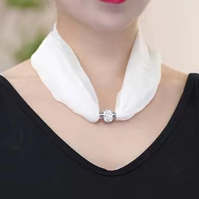 Écharpe de Style Coréen en Dentelle, Décoration Mince, Absorption Magnétique, Protection du Cou, Nouvelle Collection Printemps Automne 2024