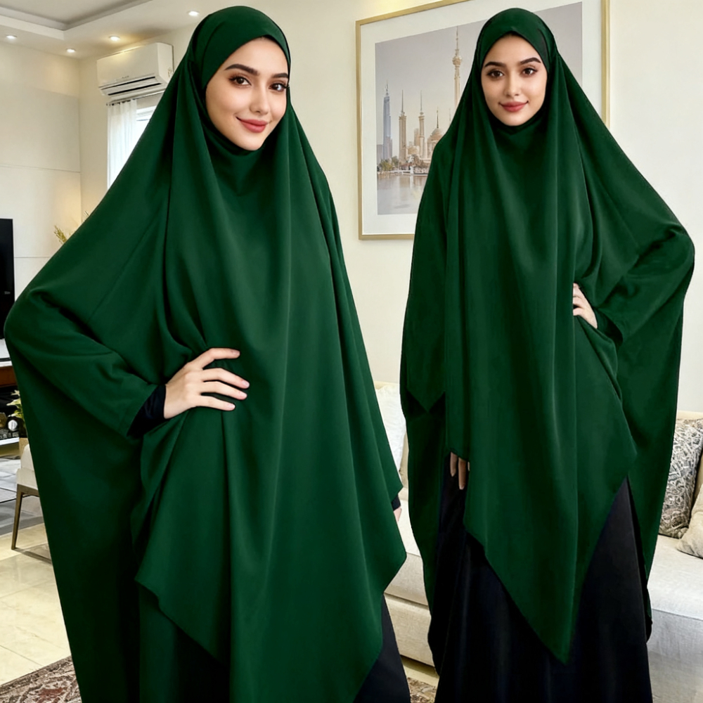Eid à capuche musulman longue Khimar femmes Hijab Maxi robe vêtement de prière Djellaba Jilbab Abaya Ramadan robe islamique Niqab Burka Jubah