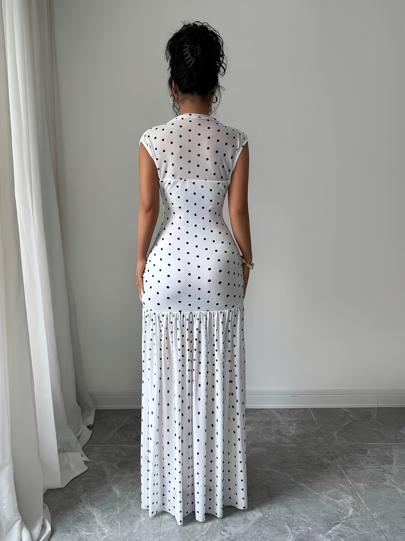 Robes d'été pour femmes, nouvelle collection, sans manches, col bateau, robe élégante et ajustée à pois, Vestidos De Verano Mujer
