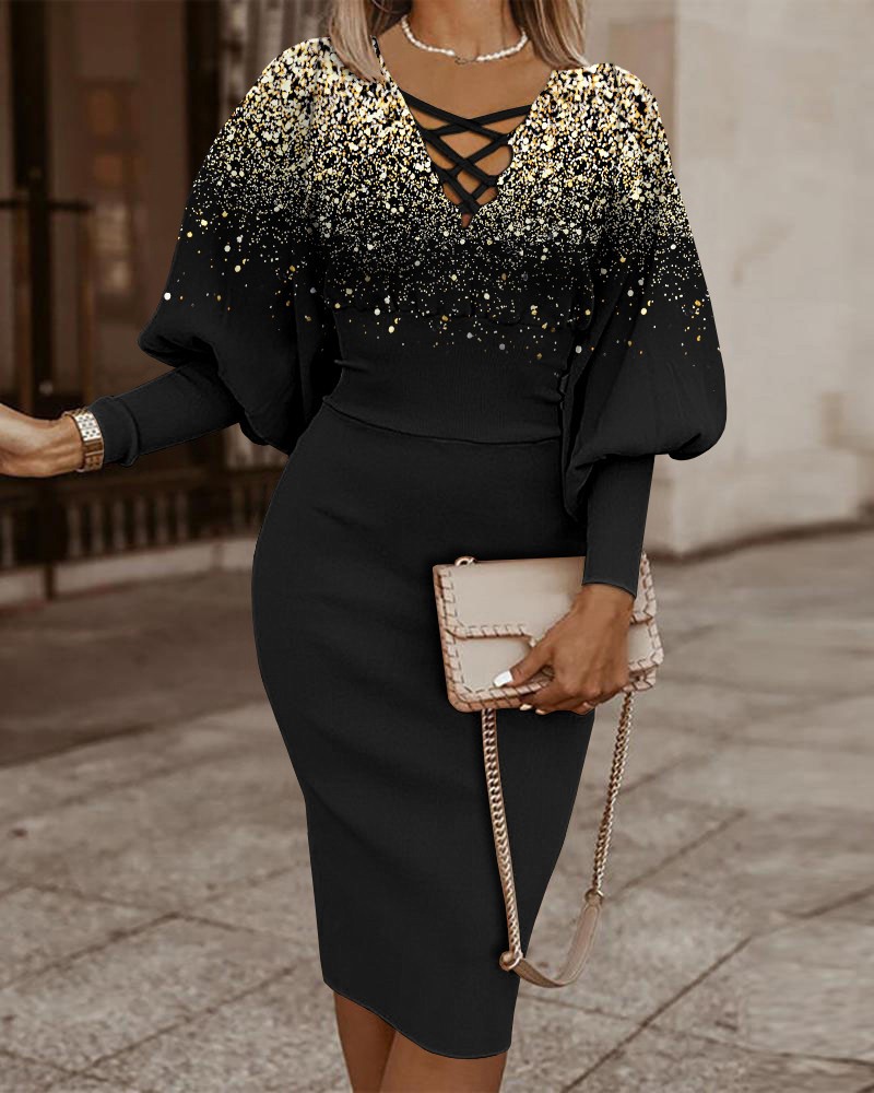 Robe évidée à manches longues et col en V pour femmes, robes de hanche, pack de taille, mode décontractée, été, automne, 2022