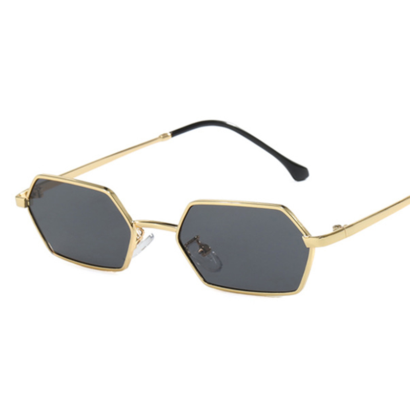 Lunettes de soleil rétro carrées pour femmes, lunettes de soleil polygonales noires, nuances vintage, lunettes SAINT, UV400