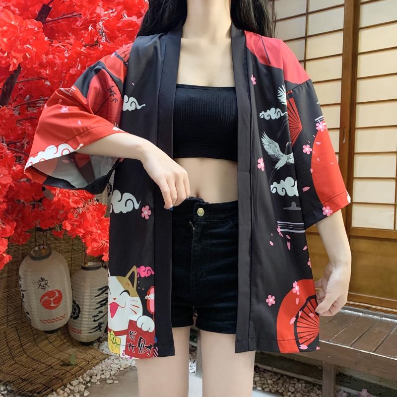 Kimono japonais Yukata pour femmes, vêtements asiatiques, chemise Cardigan samouraï, Anime, Streetwear Yukata Haori FF3257, 2021