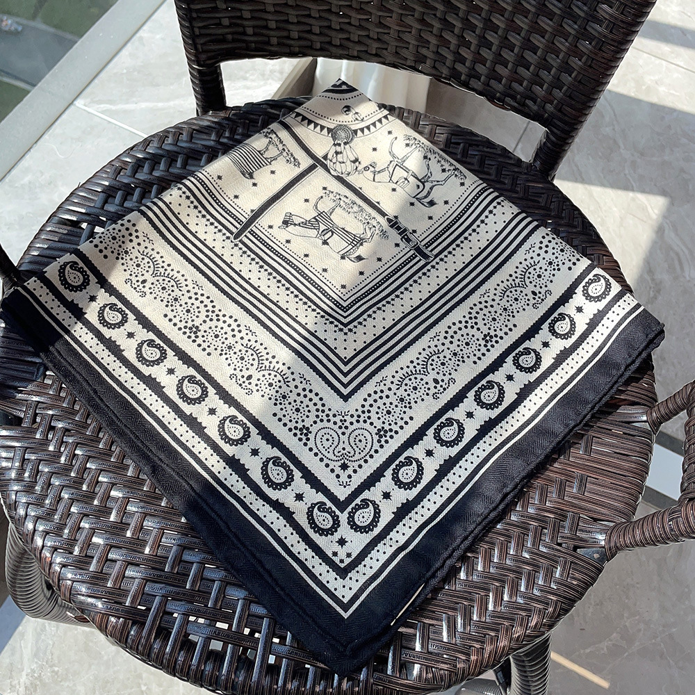 Cheval Double face écharpe 65CM Herms roulé châles hiver chaud laine marques de luxe haute qualité foulards mère cadeau de noël