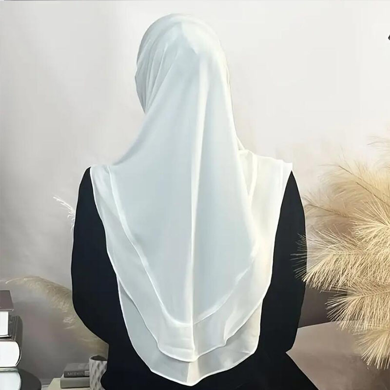 Hijabs pour femmes écharpe Hijab instantanée Shaw Khimar 2 couches court dentelle Turban modeste prière musulmane Hijab arabe Jilbab Femme Musulman