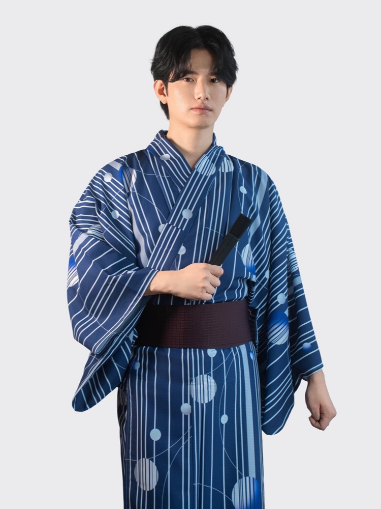 Kimono traditionnel de Style japonais pour hommes, avec ceinture, Anti-rides, imprimés confortables, Yukata, peignoir de maison, Costume de Cosplay