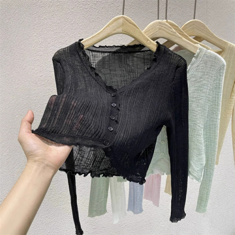 Cardigans de soleil à manches longues pour femmes, mode coréenne, couleurs acidulées, doux et élégant, châle court, vêtements d'extérieur pour femmes, 2025