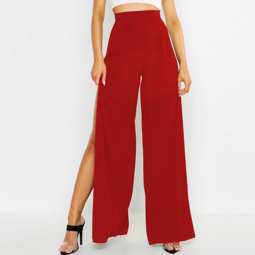 Pantalon de yoga tendance pour femme, respirant, confortable, coupe ajustée, avec fente latérale haute, jambe large, durable et pratique
