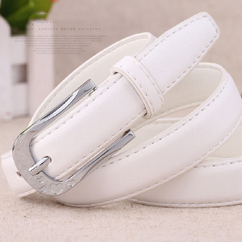 Ceinture de pantalon en cuir PU pour femmes, solide, Vintage, boucle ardillon, tendance, blanche, mode, haute qualité, T067