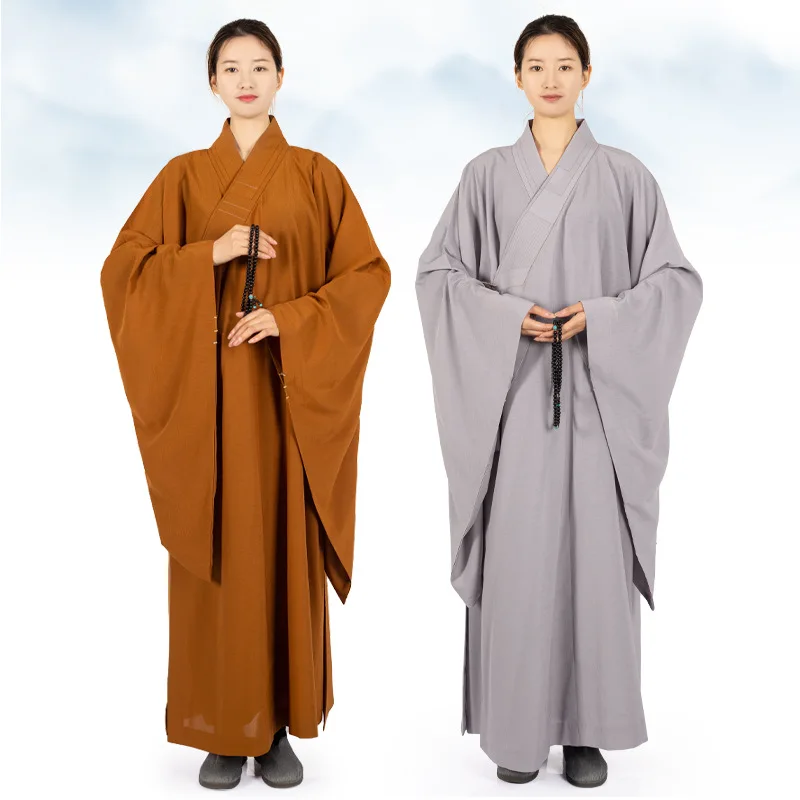 Robe longue de moines en lin de Taiwan pour adultes, vêtements de méditation bouddhiste Haiqing, vêtements de confession de moine, 7 couleurs