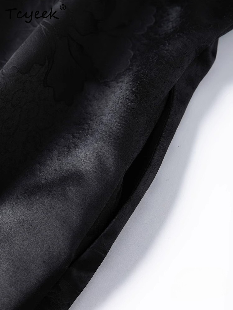 Robes en Soie de Mûrier 100% Tcyeek 35MM pour Femme – Robes Élégantes pour Femme 2025 – Robe Noire Tendance – Vêtements d'Été – Vestidos Mujer