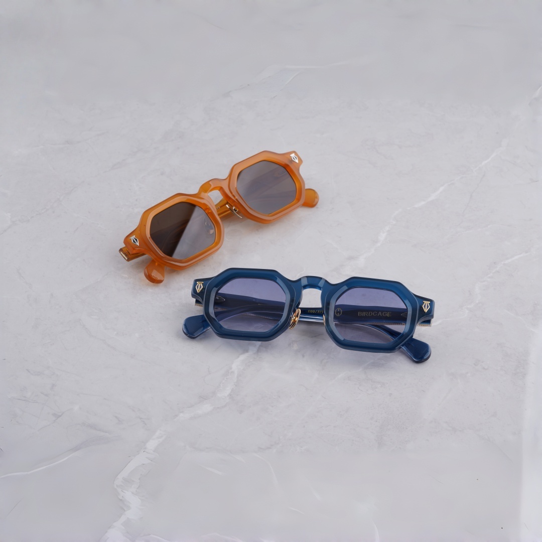 Lunettes de soleil LTEN-RI, monture en acétate solide, inspiration cage à oiseaux, design unique, tendance, rétro, classique, UV400, haute qualité, unisexe