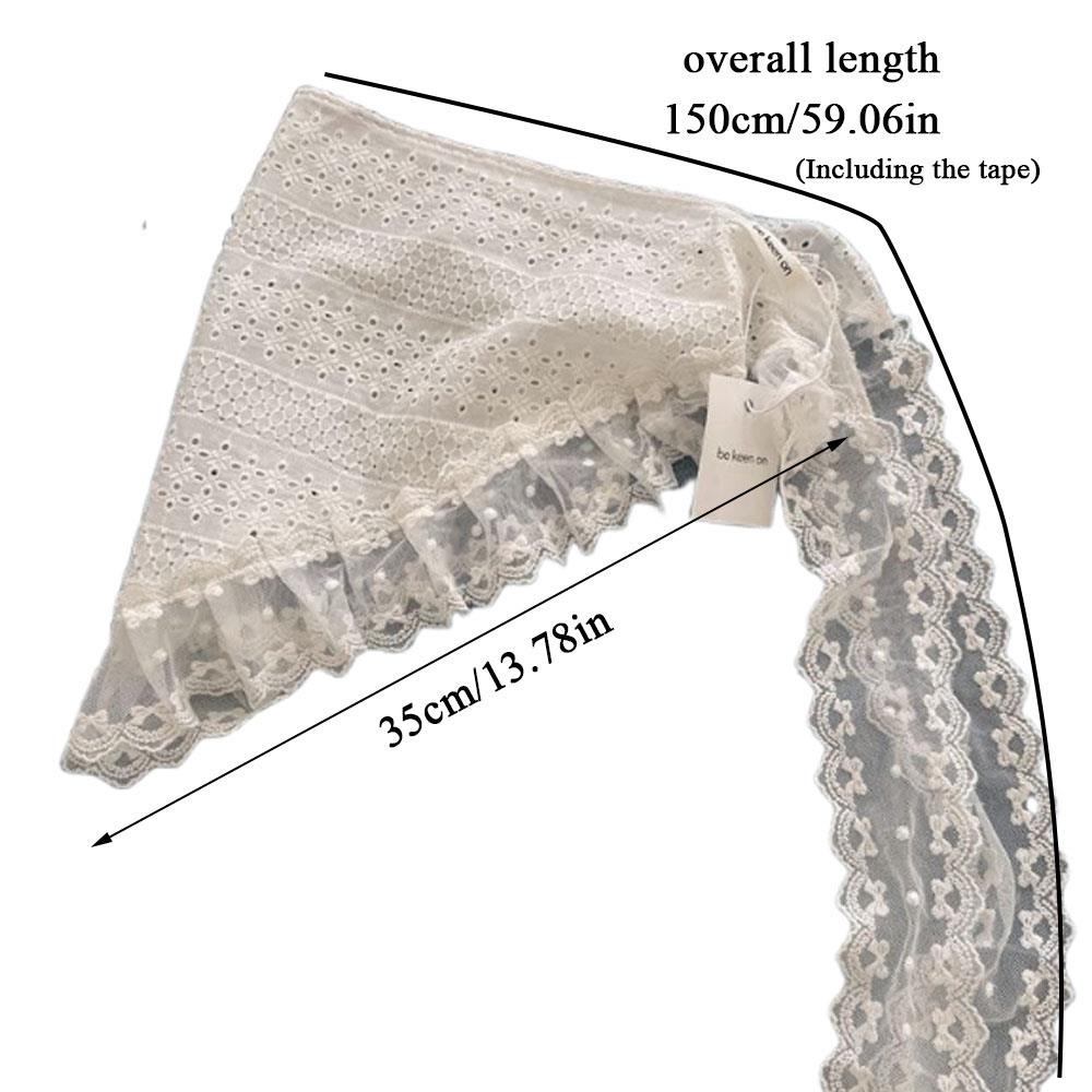 Été dentelle Triangle foulard rétro dentelle garniture écharpe femmes brodé dentelle cou écharpe dentelle ceinture accessoires doux bandeau