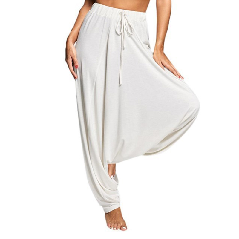 Pantalon ballon Hiphelicopter pour femme, pantalon sarouel, jambe large, taille élastique, monochromatique, mode décontractée, nouveau