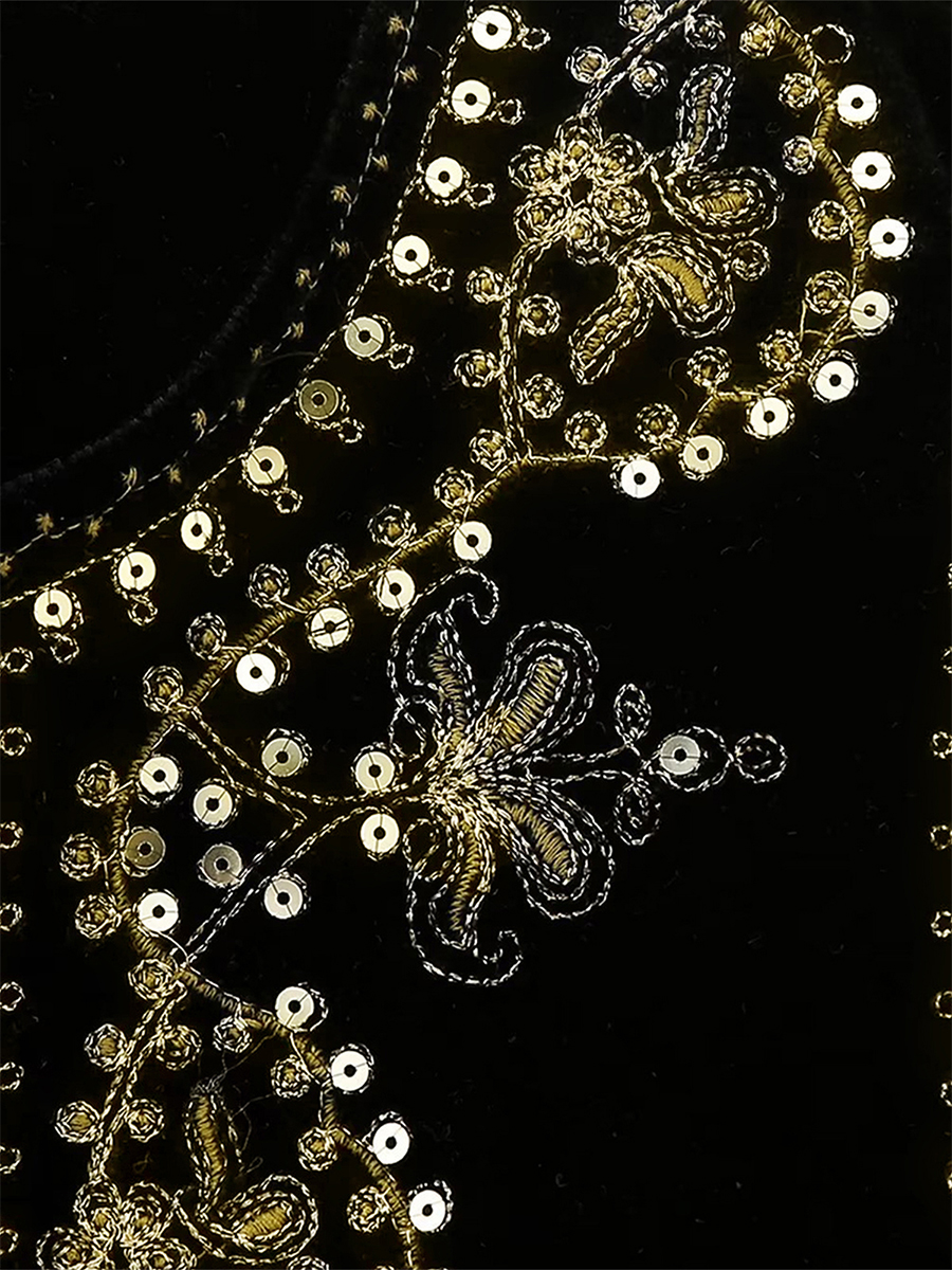 Gilet brodé noir Vintage à motif Floral pour femmes, sans manches, ouvert sur le devant, court polyvalent, vêtements d'extérieur y2k, Cardigan Boho court