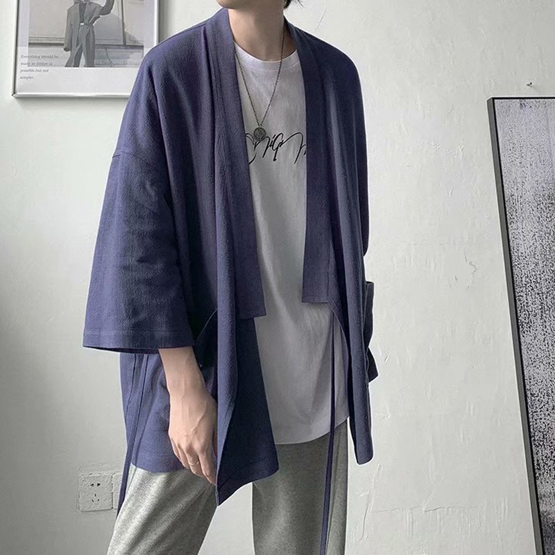 Ins – manteau ample pour homme, Kimono, Baggy, surdimensionné, Cape de seigneur, vêtements d'extérieur, rétro, Cardigan, Streetwear