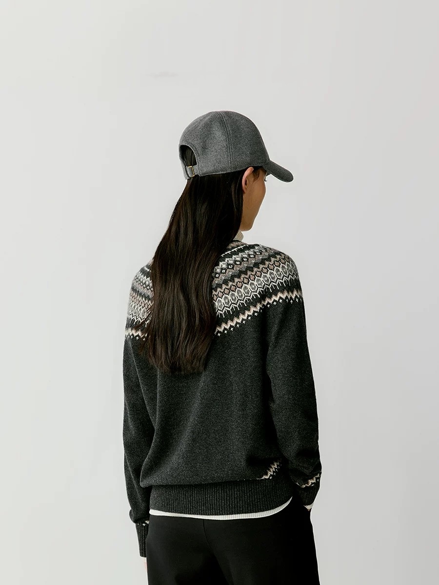 Femmes laine mérinos pull col mi-haut couleur bloquée pull femme cachemire demi fermeture éclair tricots automne hiver décontracté hauts