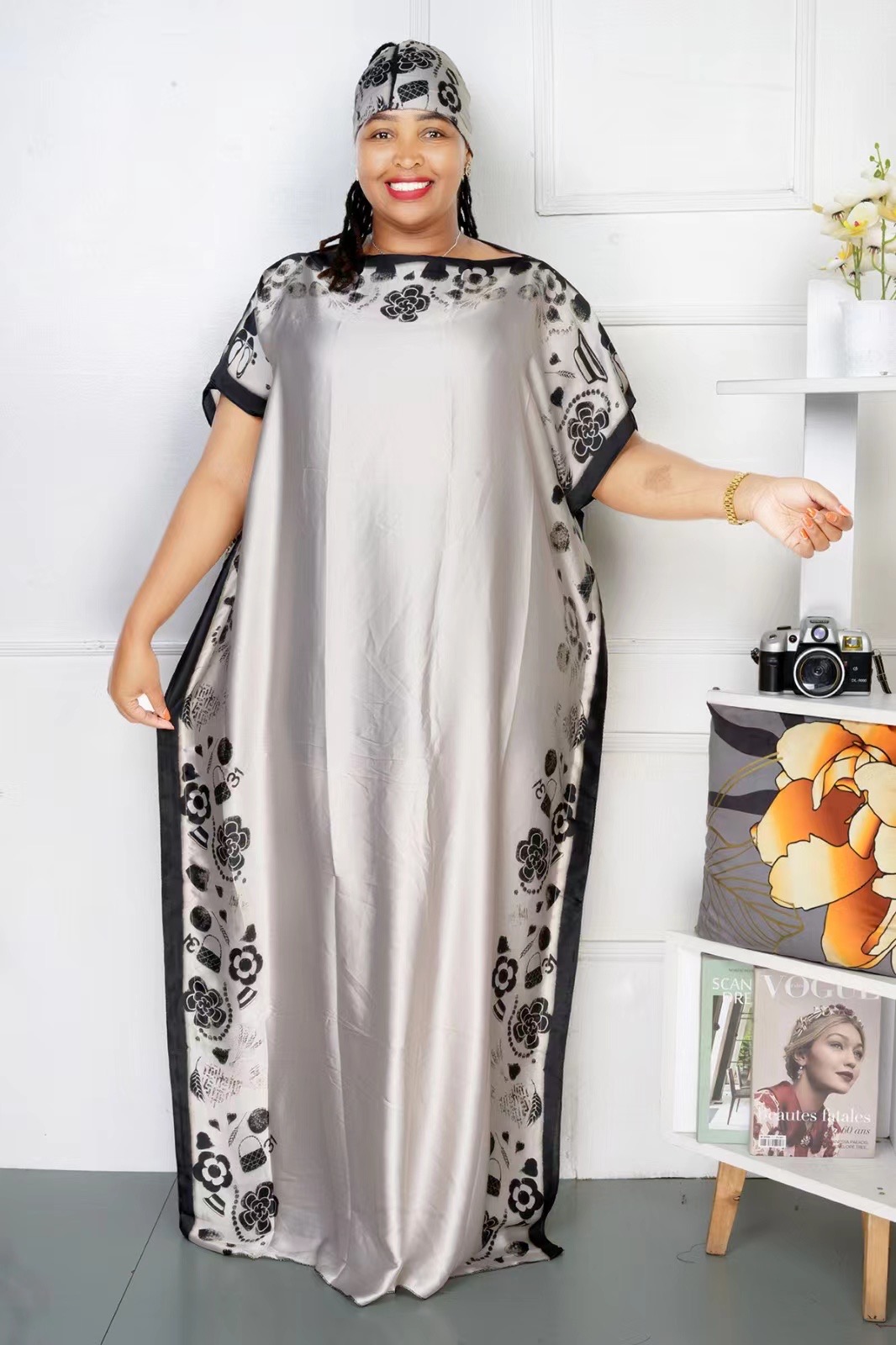 Abaya longue avec écharpe pour femmes, robe imprimée africaine, style bohème, Dubaï, Ramadan adt, caftan, été