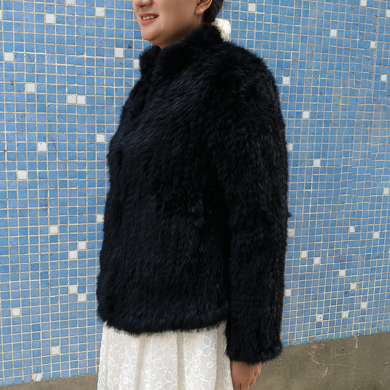 2025 hiver femmes col roulé chaud tricoté manteau de fourrure naturelle à manches longues femme chaud hiver véritable veste de fourrure épais vêtements d'extérieur