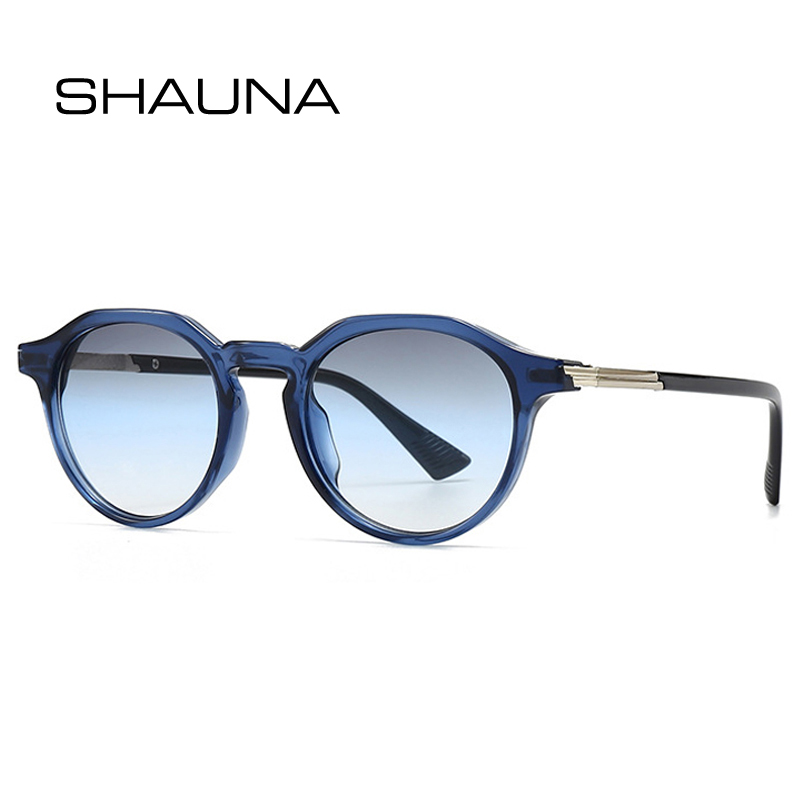 SHAUNA nouvelles femmes rondes dégradé lunettes de soleil nuances UV400 rétro hommes tendance Punk lunettes de soleil