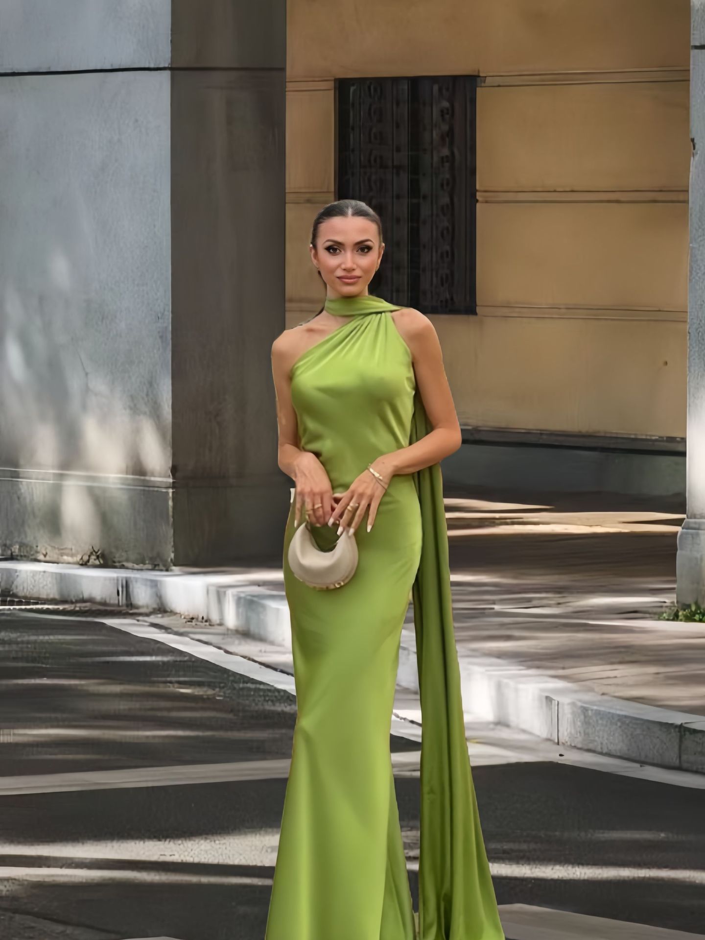 Robe Maxi élégante en Satin pour femmes, col licou, dos nu, épaules dénudées, sans manches, robe de soirée, été 2025