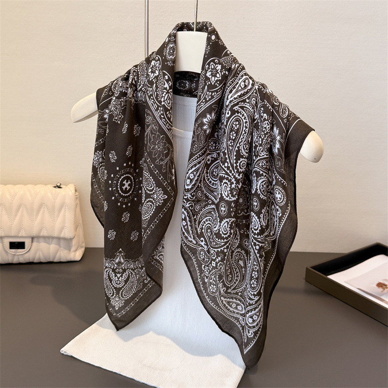 Écharpes carrées rétro à imprimé paisley 65*65cm, foulards en coton pour femmes, foulard doux, bandana, printemps automne, décoration chaude, enveloppes