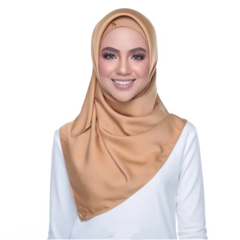 Foulard Carré en Satin pour Femme, Hijab, Mouchoir, Châle, Enveloppe la Tête, Bande de Sauna, Bandana Islamique, 90x90cm