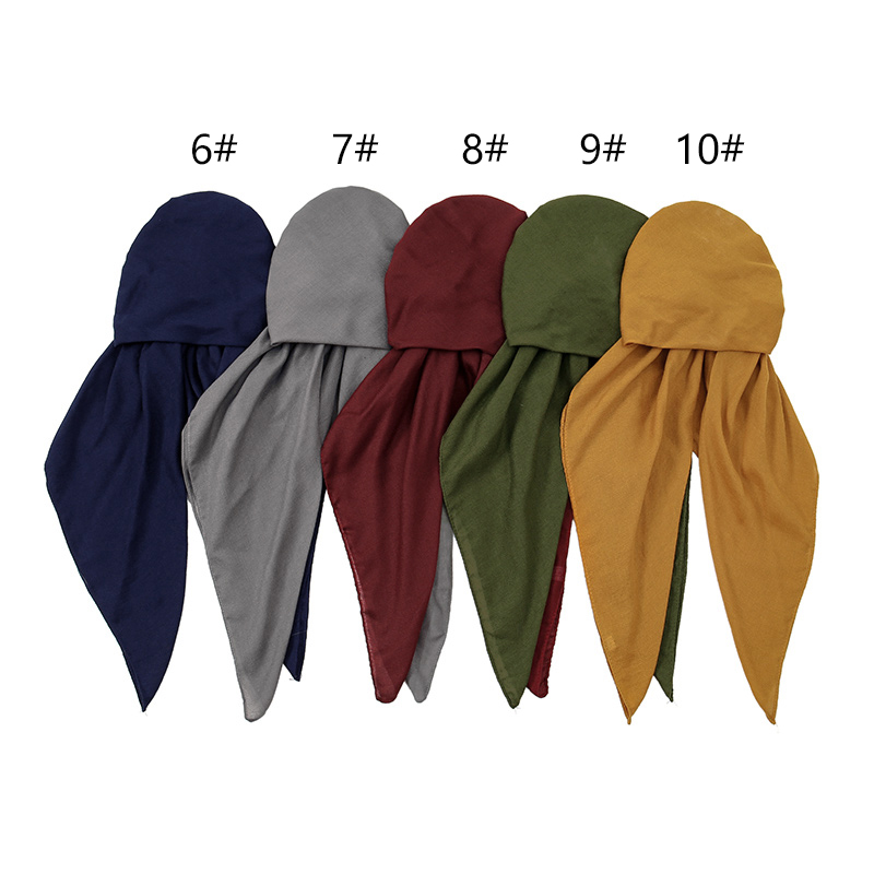 Foulard Hijab instantané musulman, turban optique solide, bonnet de nuit pour dormir, bonnet élastique en coton pour cheveux, nouveau