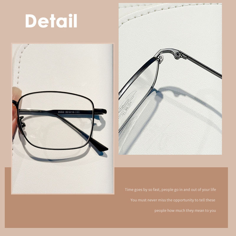 Lunettes à monture métallique rétro carrées pour hommes et femmes, lentille en résine Anti-lumière bleue, légères et durables, à la mode