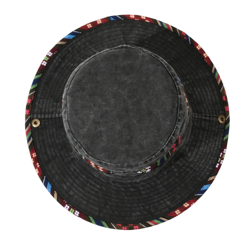 Chapeau de randonnée pour enfants de style ethnique rétro lavé, protection solaire pour la pêche estivale, chapeau de cowboy western, chapeau de pêcheur