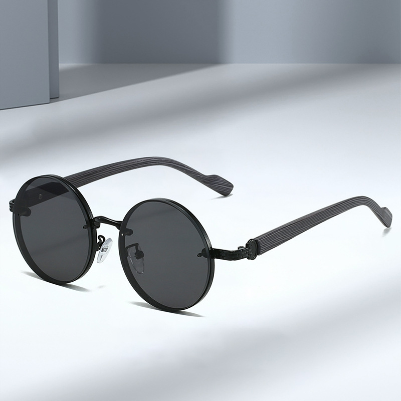 Lunettes de soleil rondes vintage 2025 – Tendance classique dégradée pour l'extérieur – Design de marque de luxe – Monture métallique – 2453